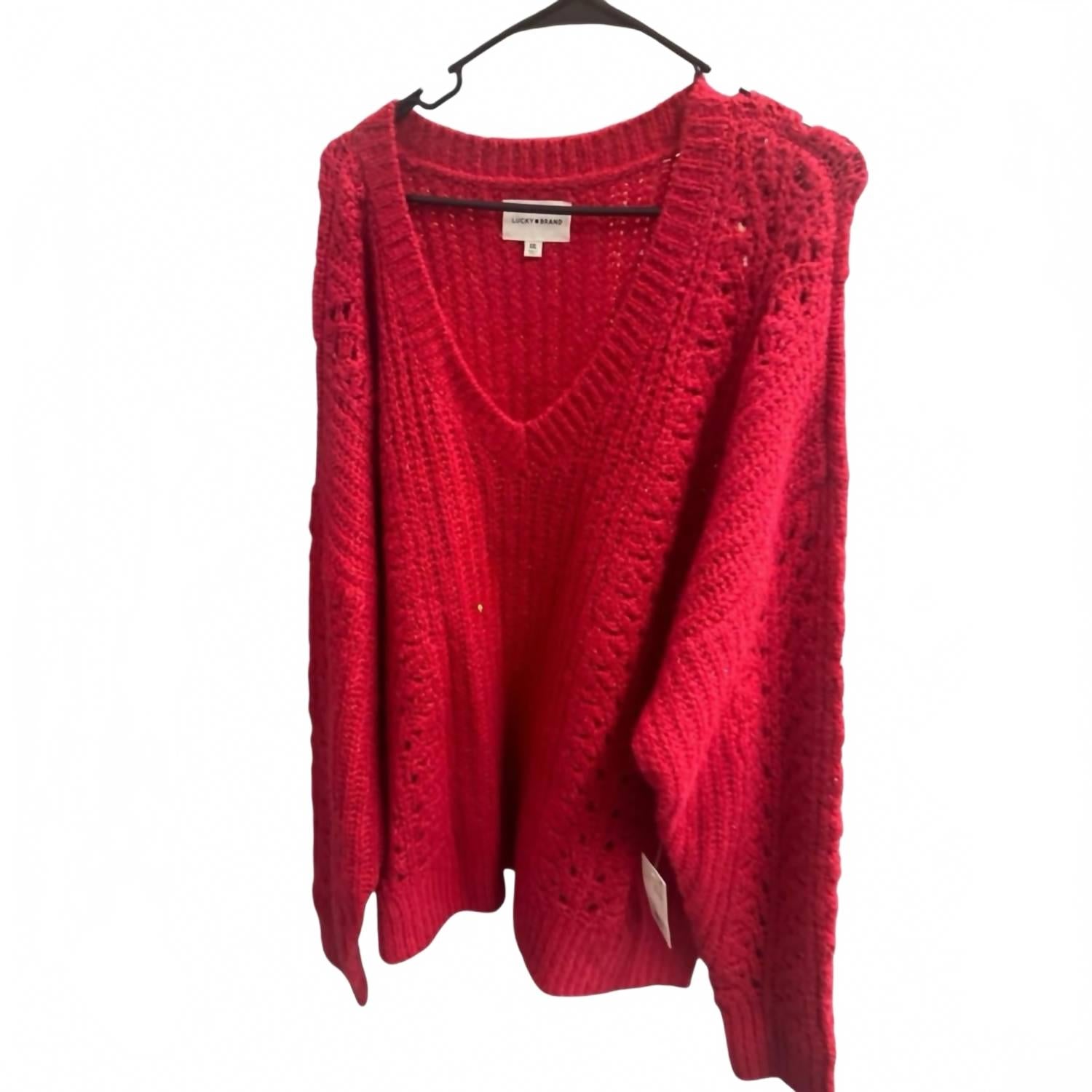 V-Neck Sweater In Red