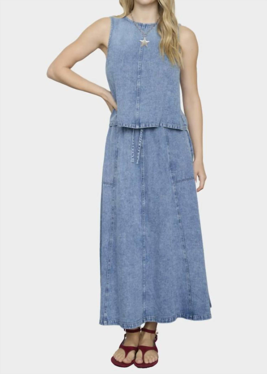 Everly Denim Skirt In Blue