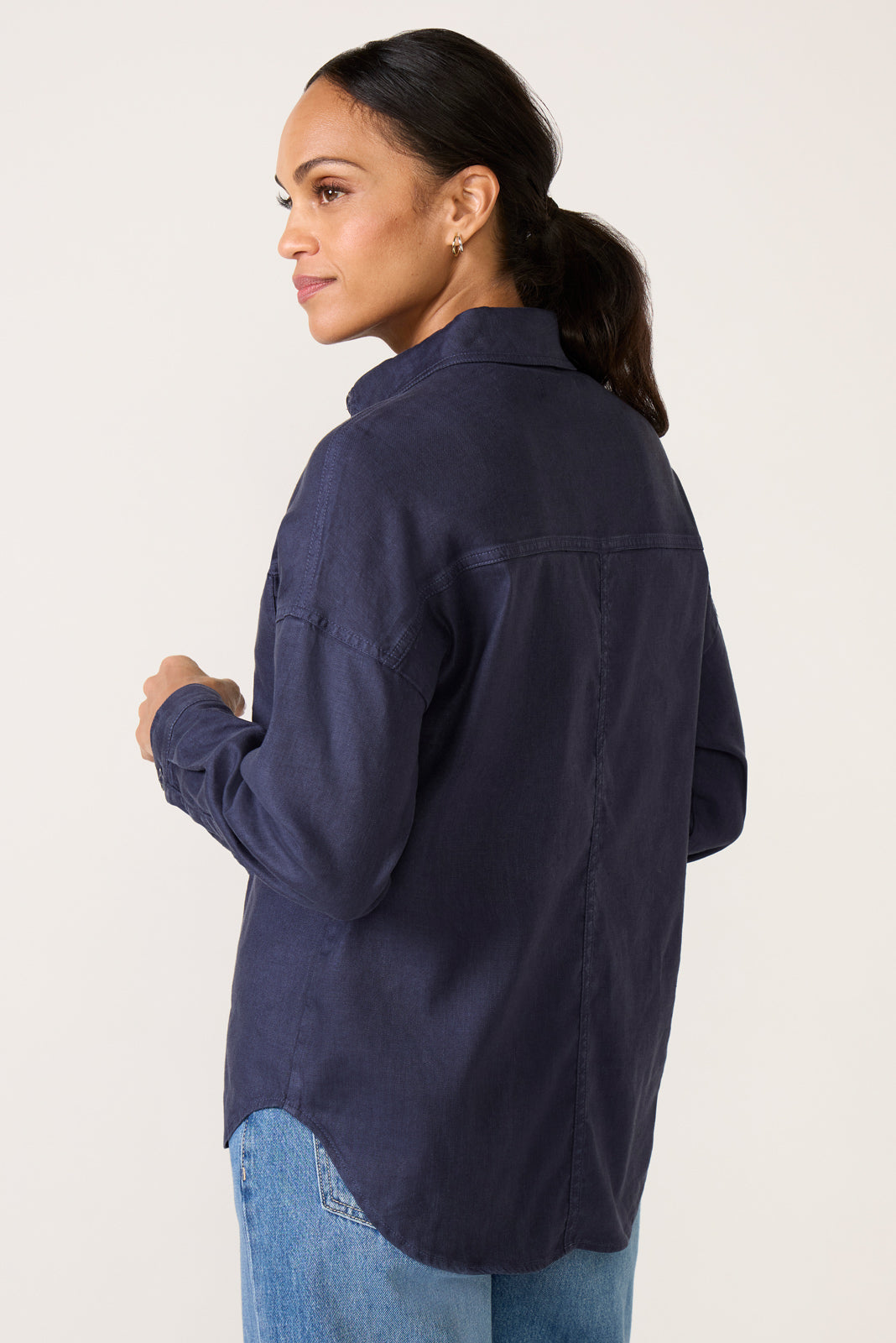 Women's Frankie Stretch Linen Long Shacket