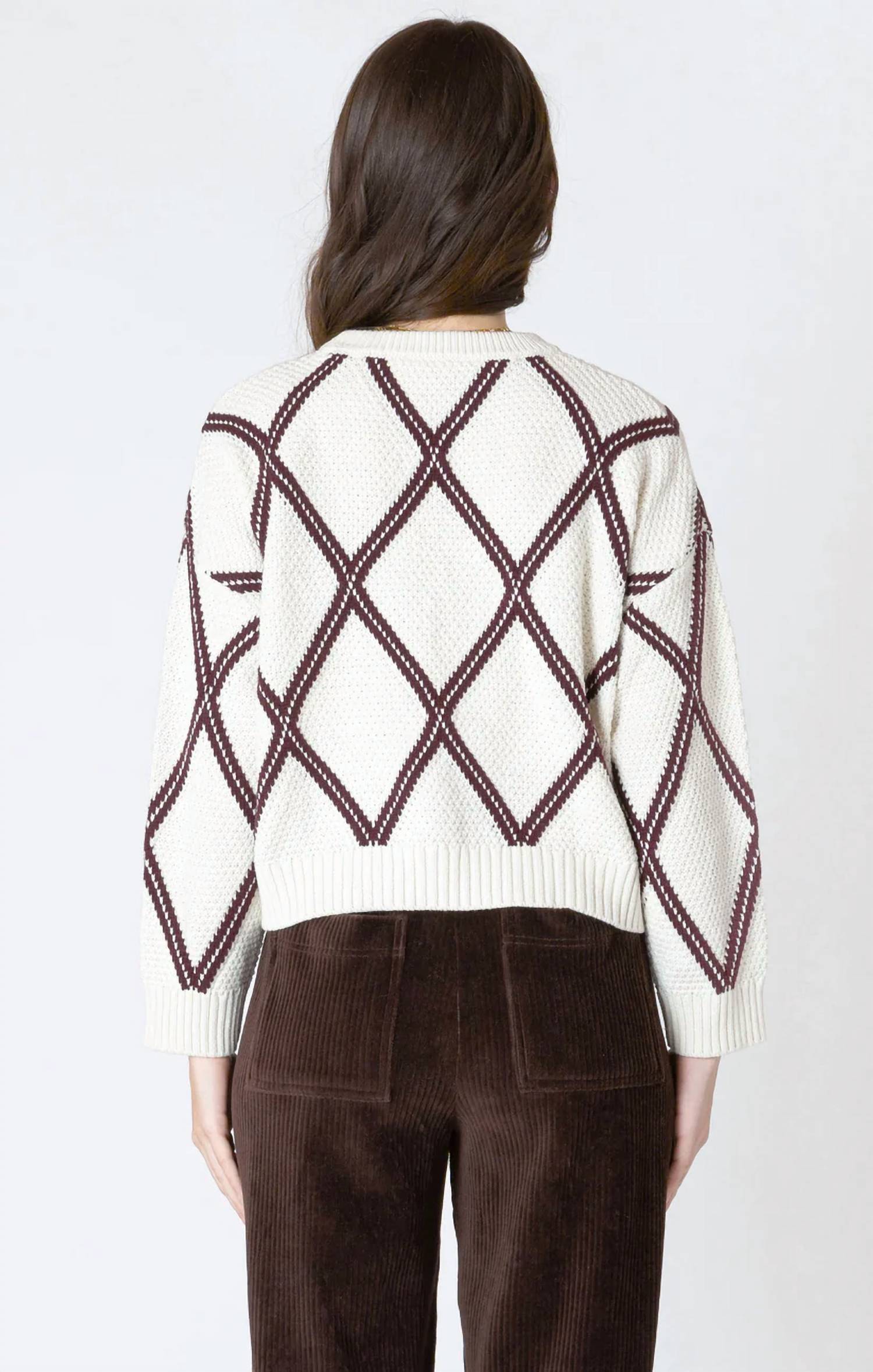 Diamond Check Sweater In White