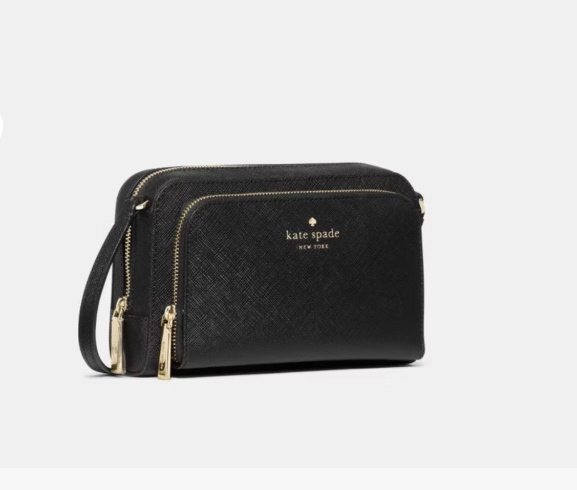 NWT Kate Spade  Staci Dual Zip Around Mini Crossbody In Black