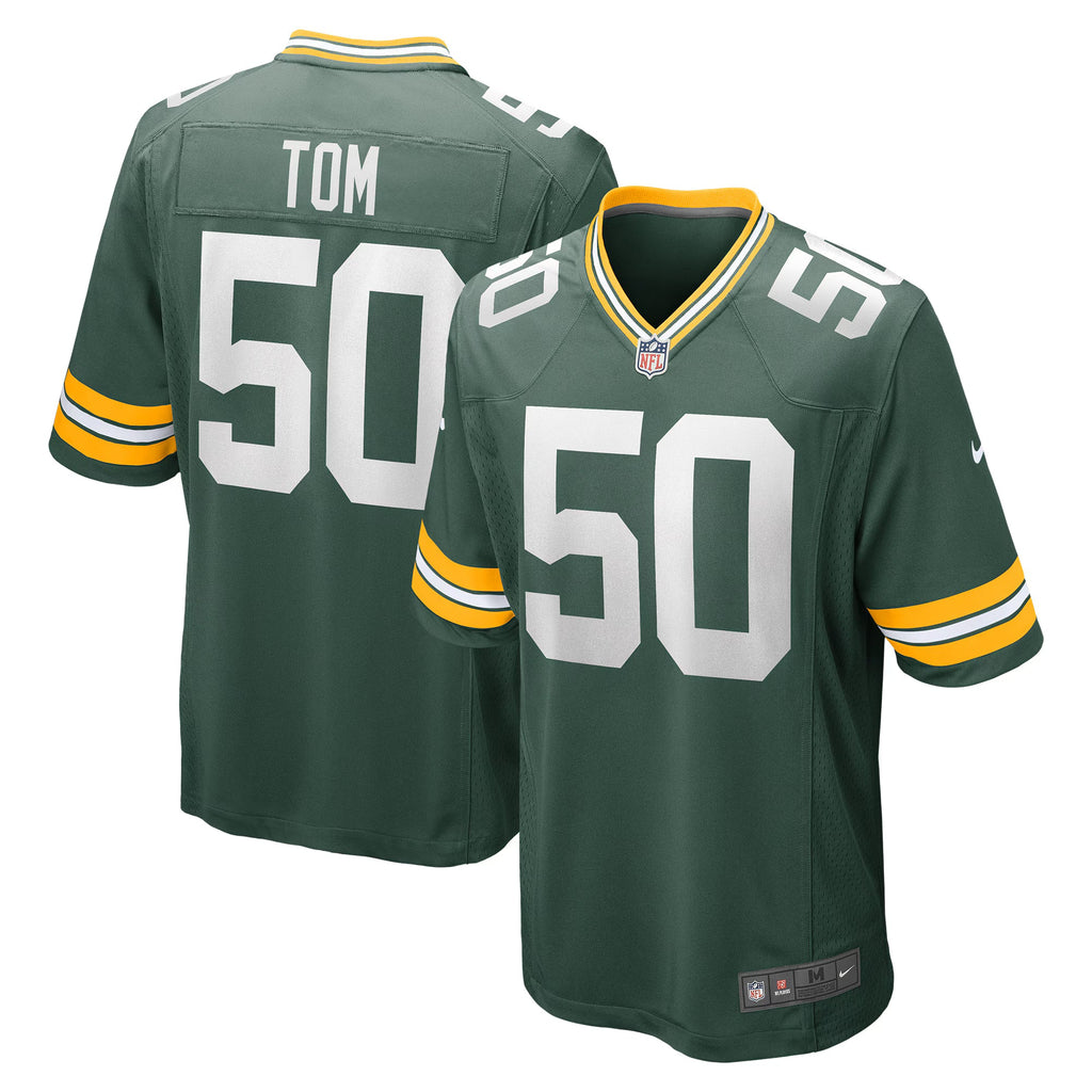 Green Bay Packers Zach Tom Green Game Player Jersey