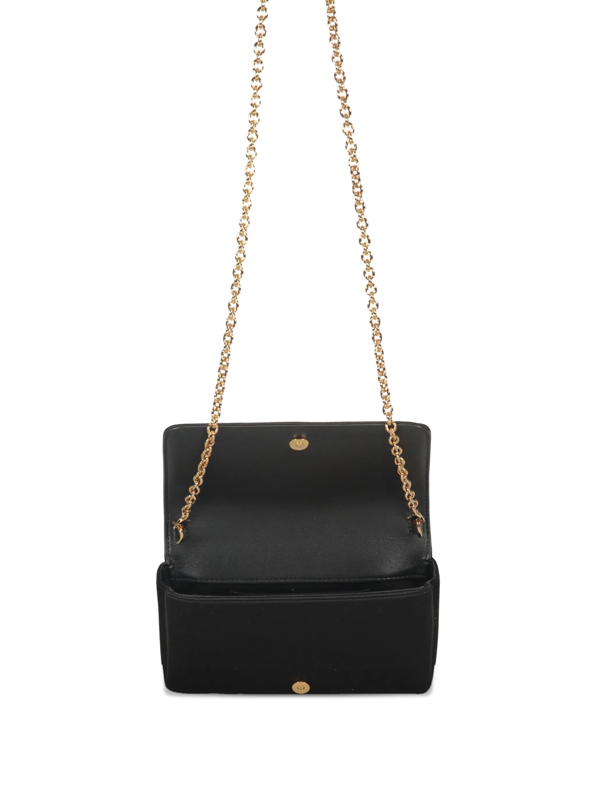 Versace Embelished Black Clutch with Golden Closure