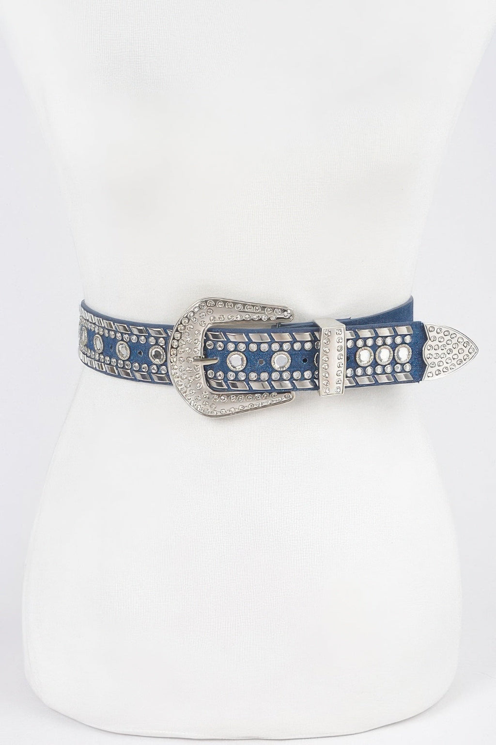 Rhinestone Metal Studded Multi Metal Belt