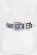 Rhinestone Metal Studded Multi Metal Belt