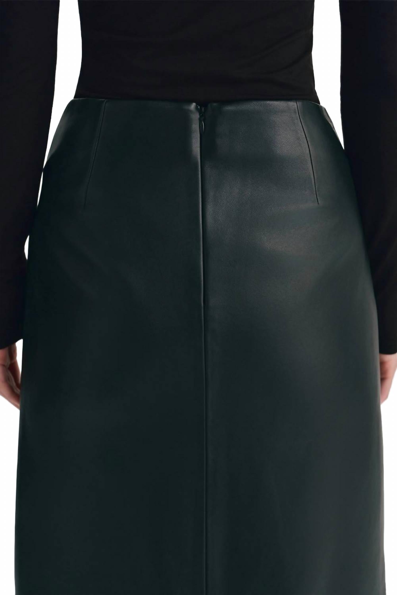 Anais Leather Skirt In Black