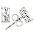Rhodium 925 Sterling Silver Earrings with AAA Grade CZ in Clear