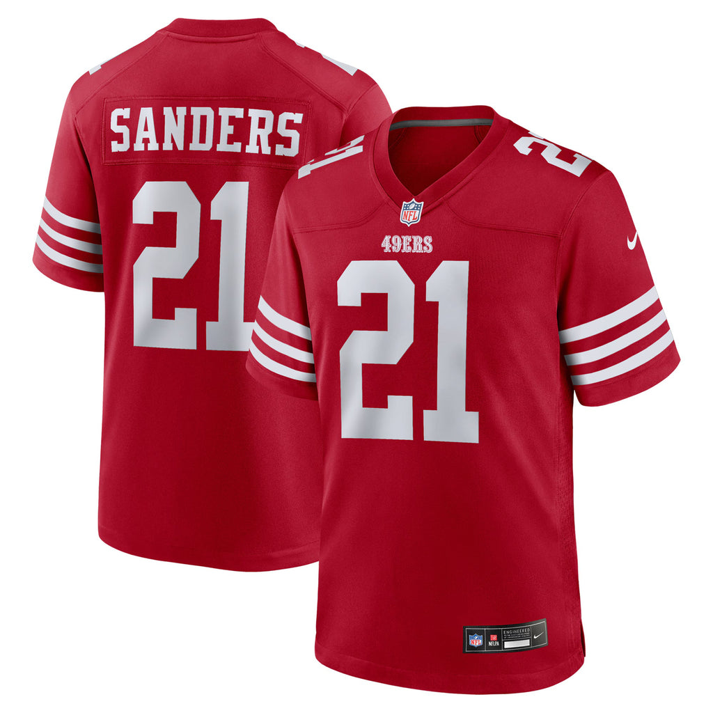 San Francisco 49ers Deion Sanders Scarlet Team Retired Player Game Jersey