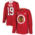 Men's Chicago Blackhawks Jonathan Toews #19 Red Practice Player jersey