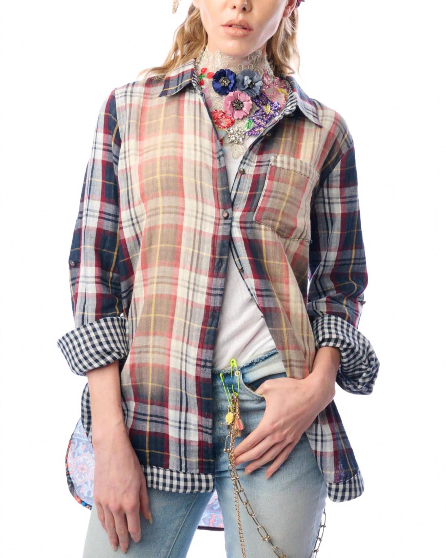 Strasburg Button-Up Shirt In Black/burgundy