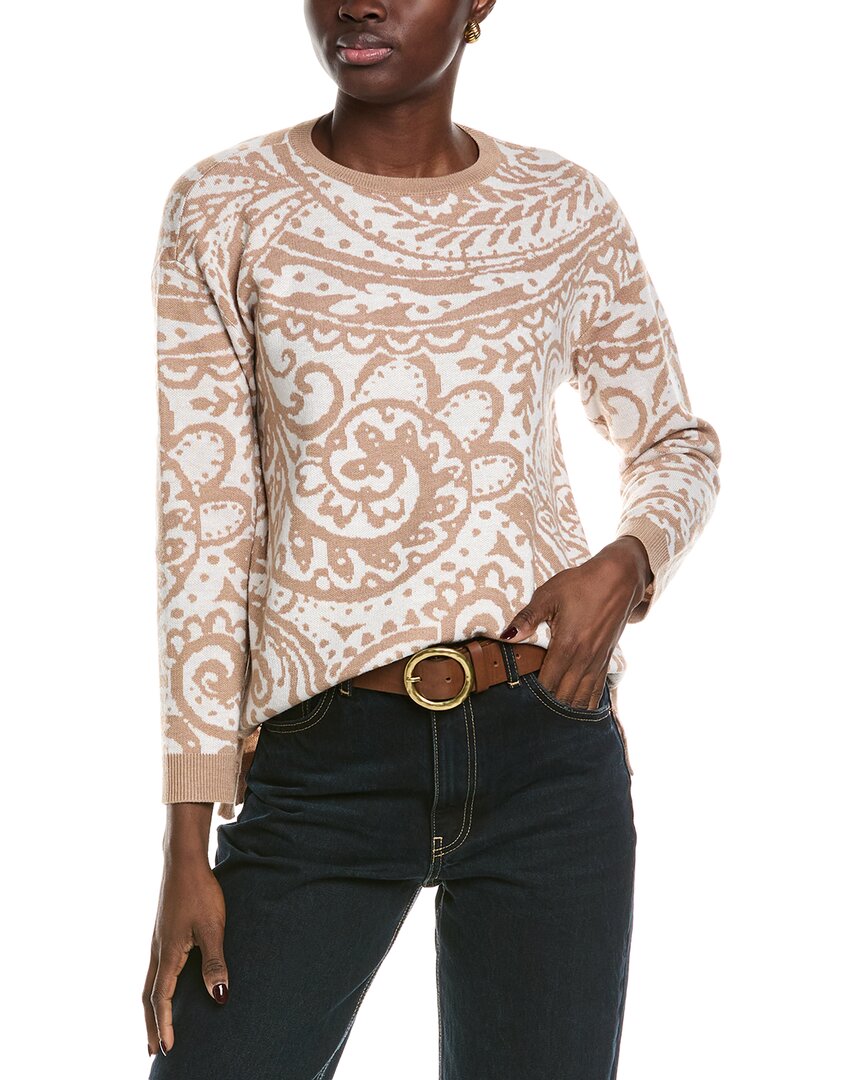 Jones New York Paisley High-Low Wool-Blend Sweater