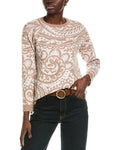 Jones New York Paisley High-Low Wool-Blend Sweater
