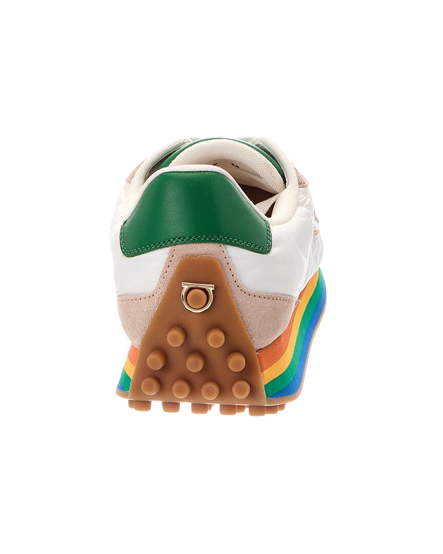 Ferragamo Iggy Suede-Trim Sneaker