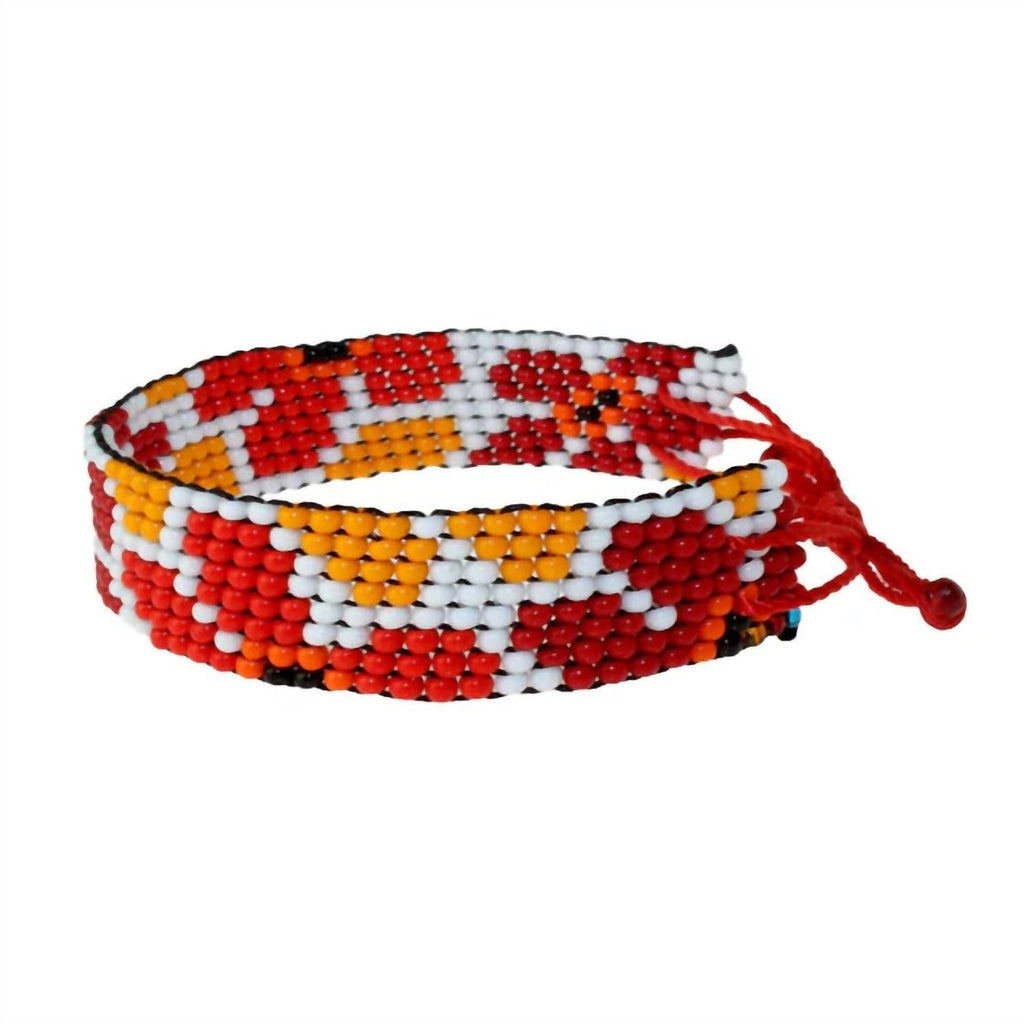 Unisex Miss Daisy Handmade Bracelet In Red