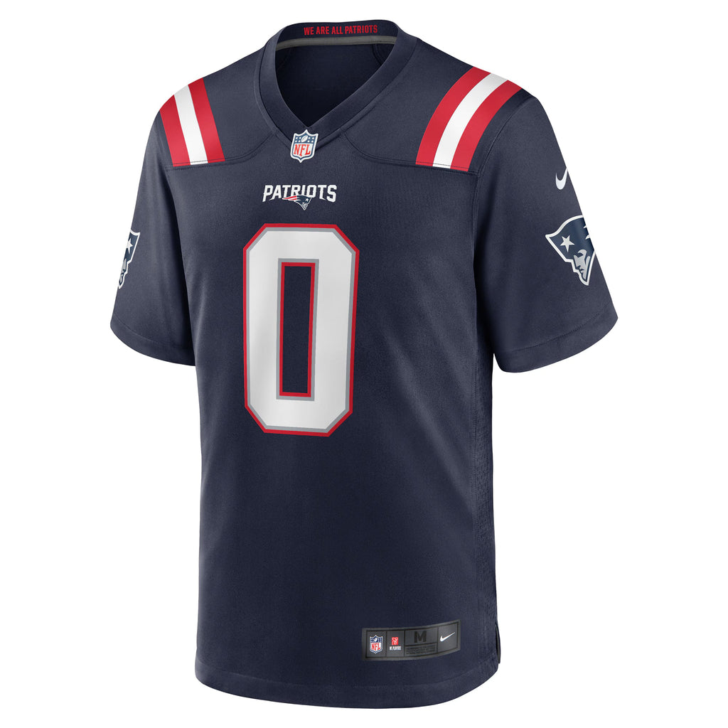 New England Patriots Christian Gonzalez Navy Team Game Jersey