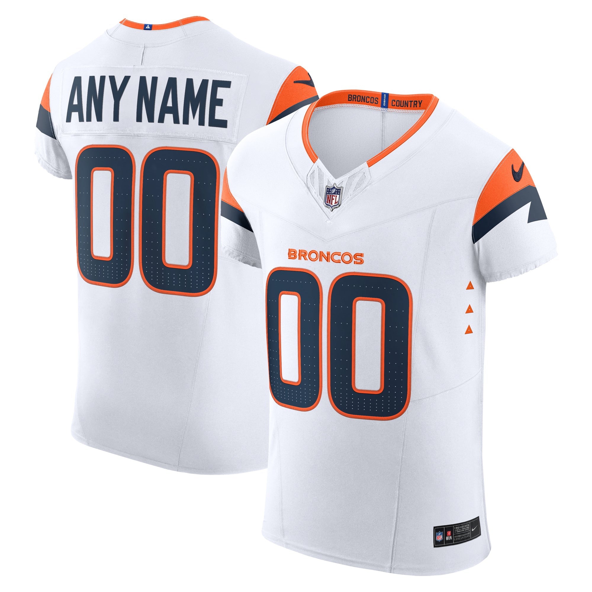 Denver Broncos White Vapor F.U.S.E. Elite Custom Jersey