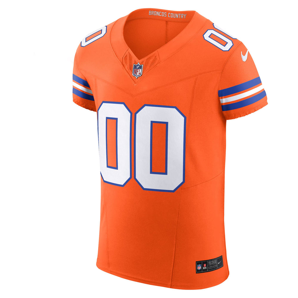 Denver Broncos Orange Alternate 2 Mile High Collection 1977 Throwback Vapor F.U.S.E. Elite Custom Jersey