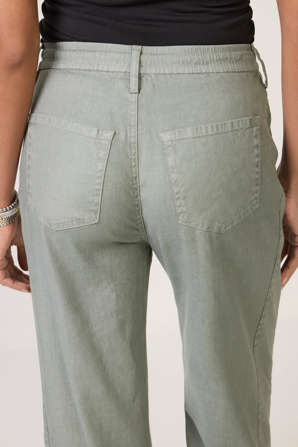 Women's Joelle Stretch Linen Trouser with Tie Waist Pants