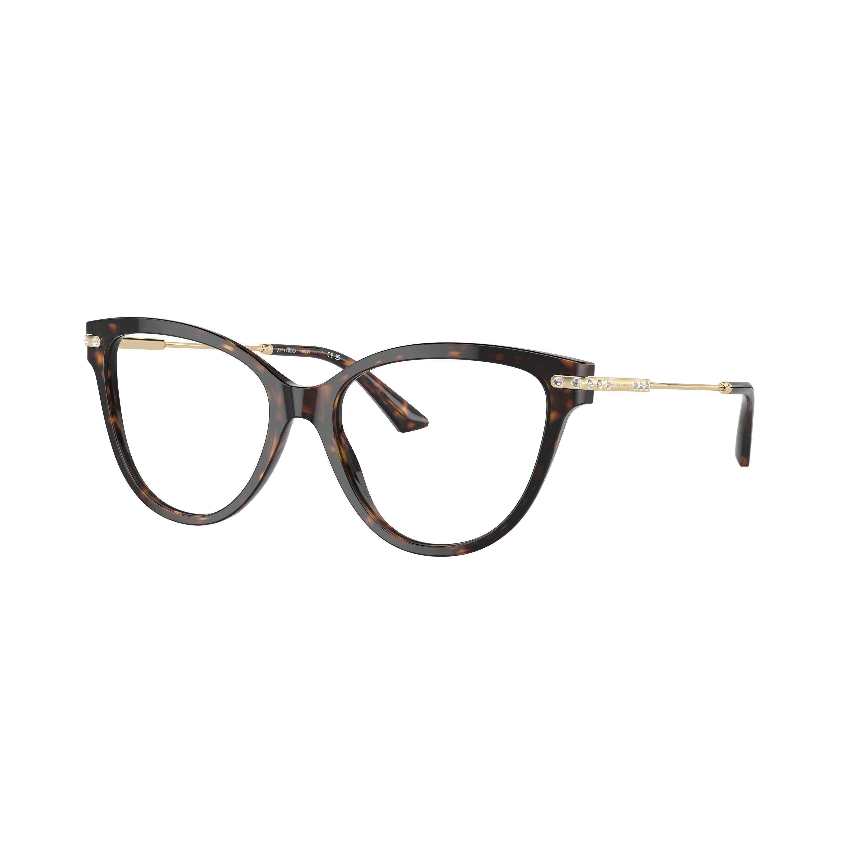 0Jc3001B Cat-Eye Acetate Eyeglasses with Metallic Gold Temples