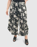 Marble Crinkle Punto Pants In Black