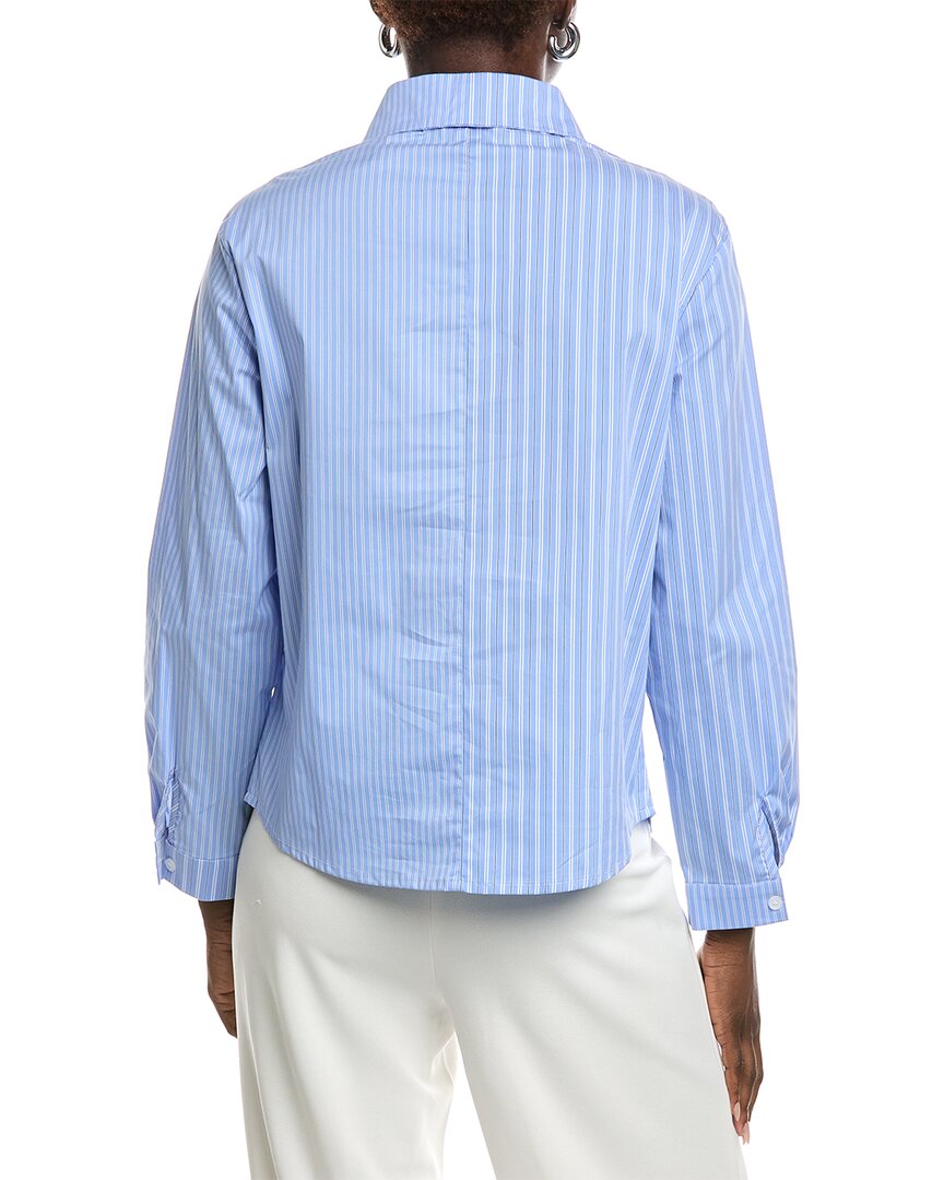 Gracia Bead Embellishments Pinstripe Shirt