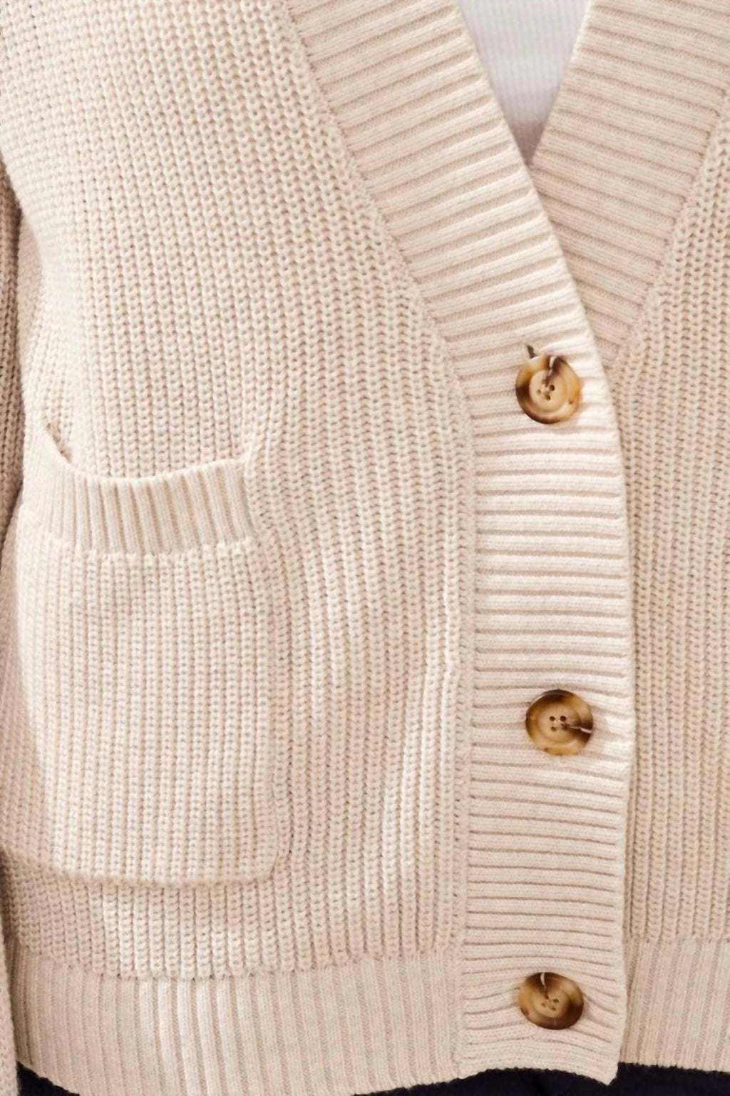 Long Sleeve Combed Cotton Cardigan In Canvas