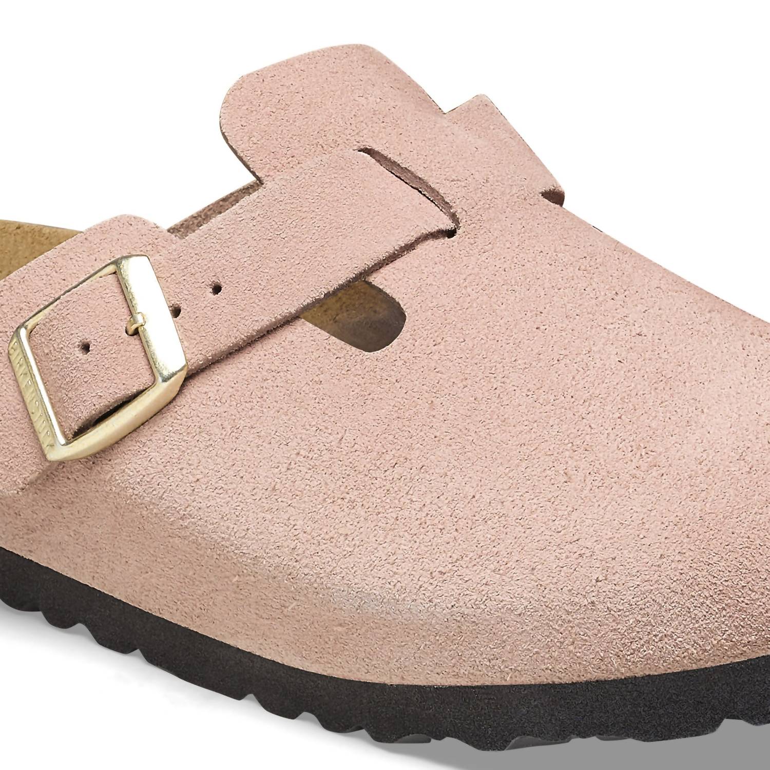 Women's Boston Suede Leather Clogs In Light Rose