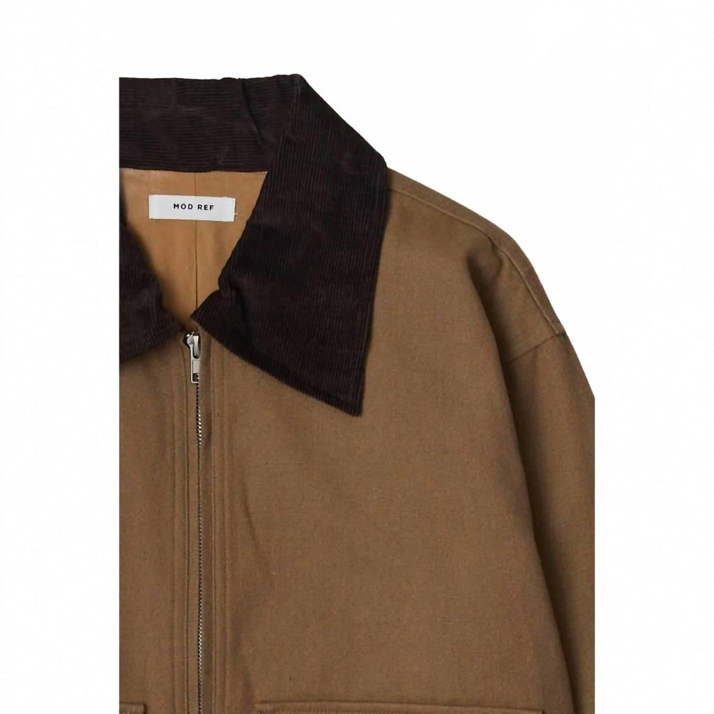 Uptown Cropped Utility Jacket In Brown