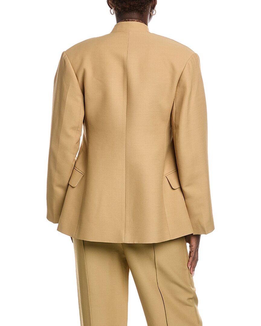 CO Sculptural Collarless Wool-Blend Jacket