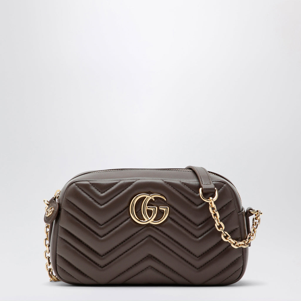 Gucci Small Gg Marmont Camera Bag In Taupe Nappa Leather Women