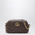 Gucci Small Gg Marmont Camera Bag In Taupe Nappa Leather Women