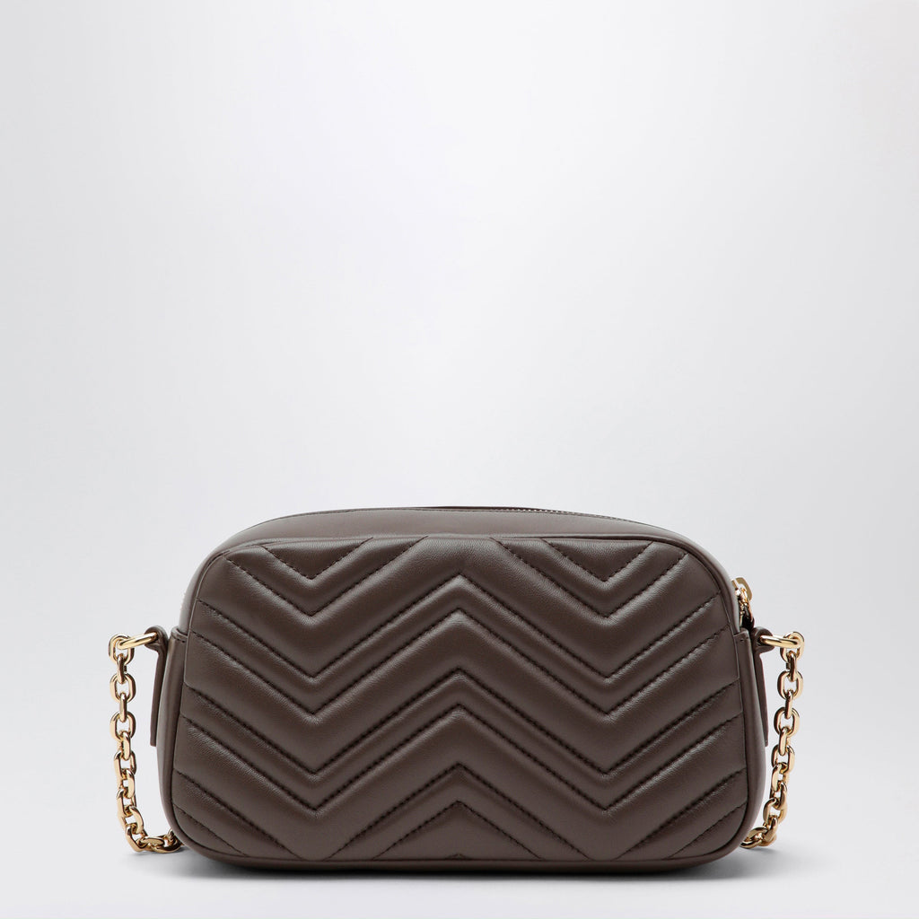 Gucci Small Gg Marmont Camera Bag In Taupe Nappa Leather Women