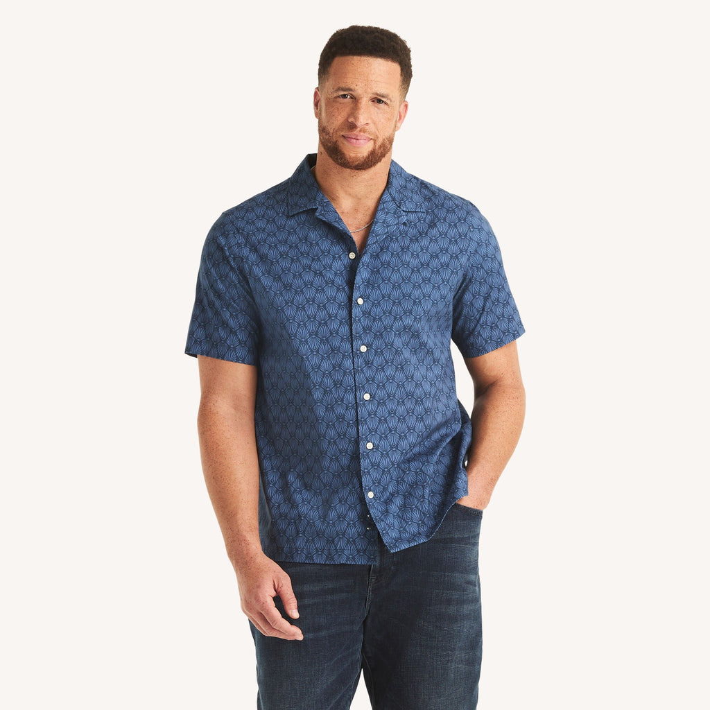 Nautica Big & Tall Printed Short-Sleeve Camp Shirt