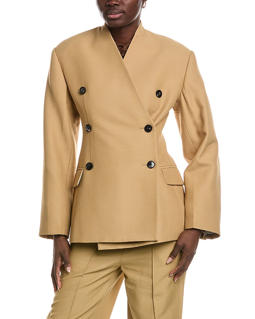CO Sculptural Collarless Wool-Blend Jacket