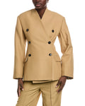 CO Sculptural Collarless Wool-Blend Jacket