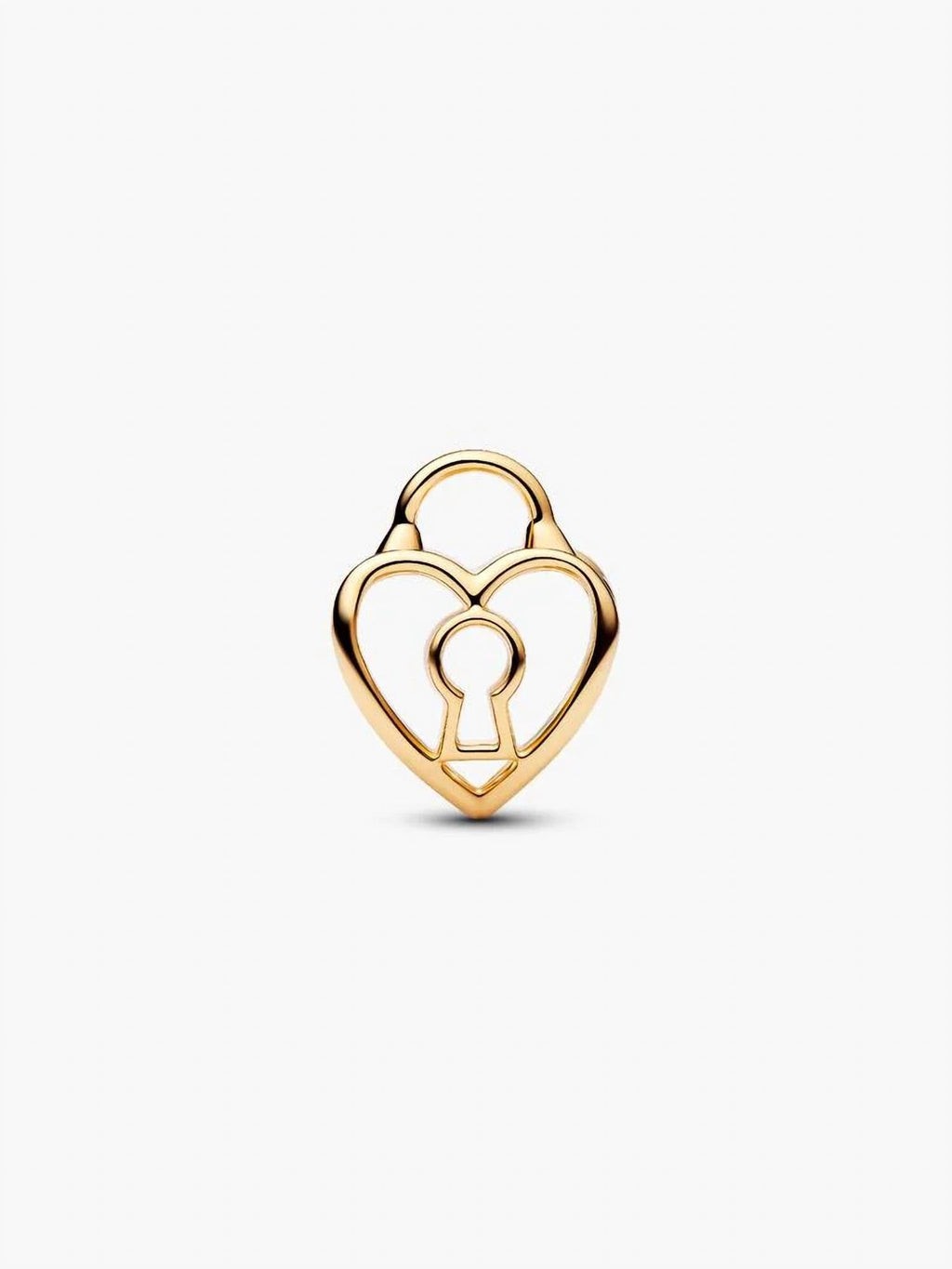 Openwork Heart Padlock Charm In Gold