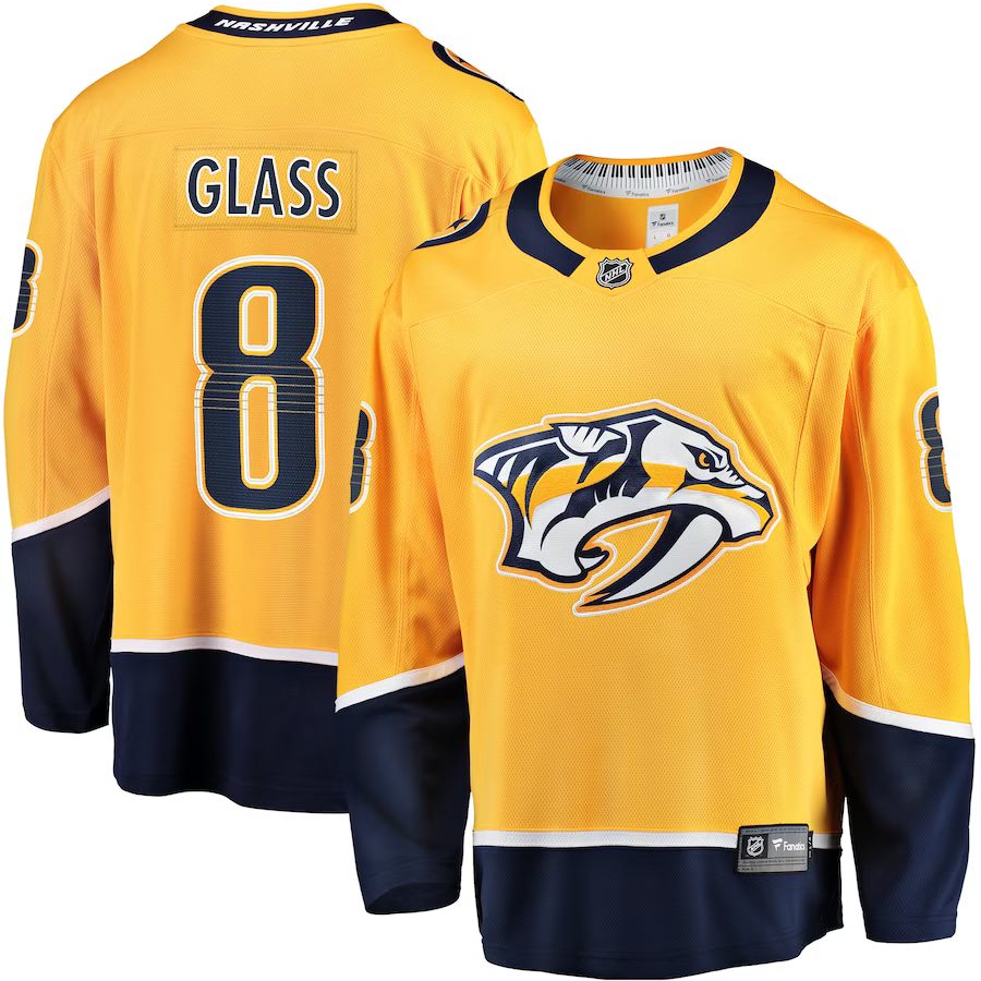 Men's Nashville Predators Cody Glass #8 Gold Home Breakaway Player jersey