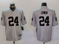 Men's Las Vegas Raiders Marshawn Lynch #24 Gray Player Game Jersey1