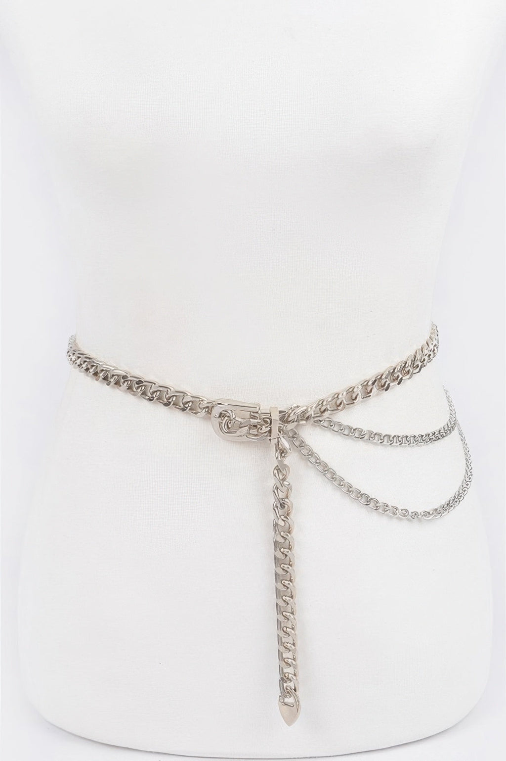 Modern Metallic Chain Buckle Belt