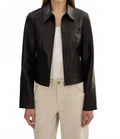 Reversible Leather Jacket In Black/silver