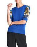 DKNY Printed Crinkle Chiffon Blouse