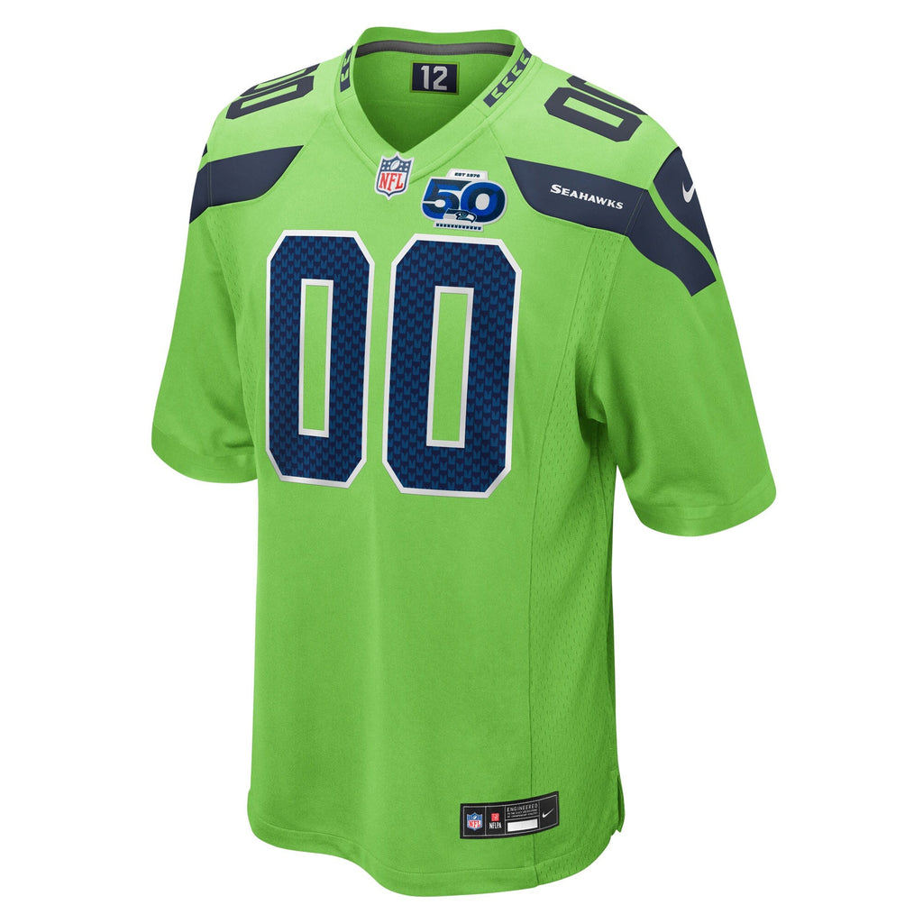 Seattle Seahawks Neon Green 50th Season Alternate Custom Game Jersey