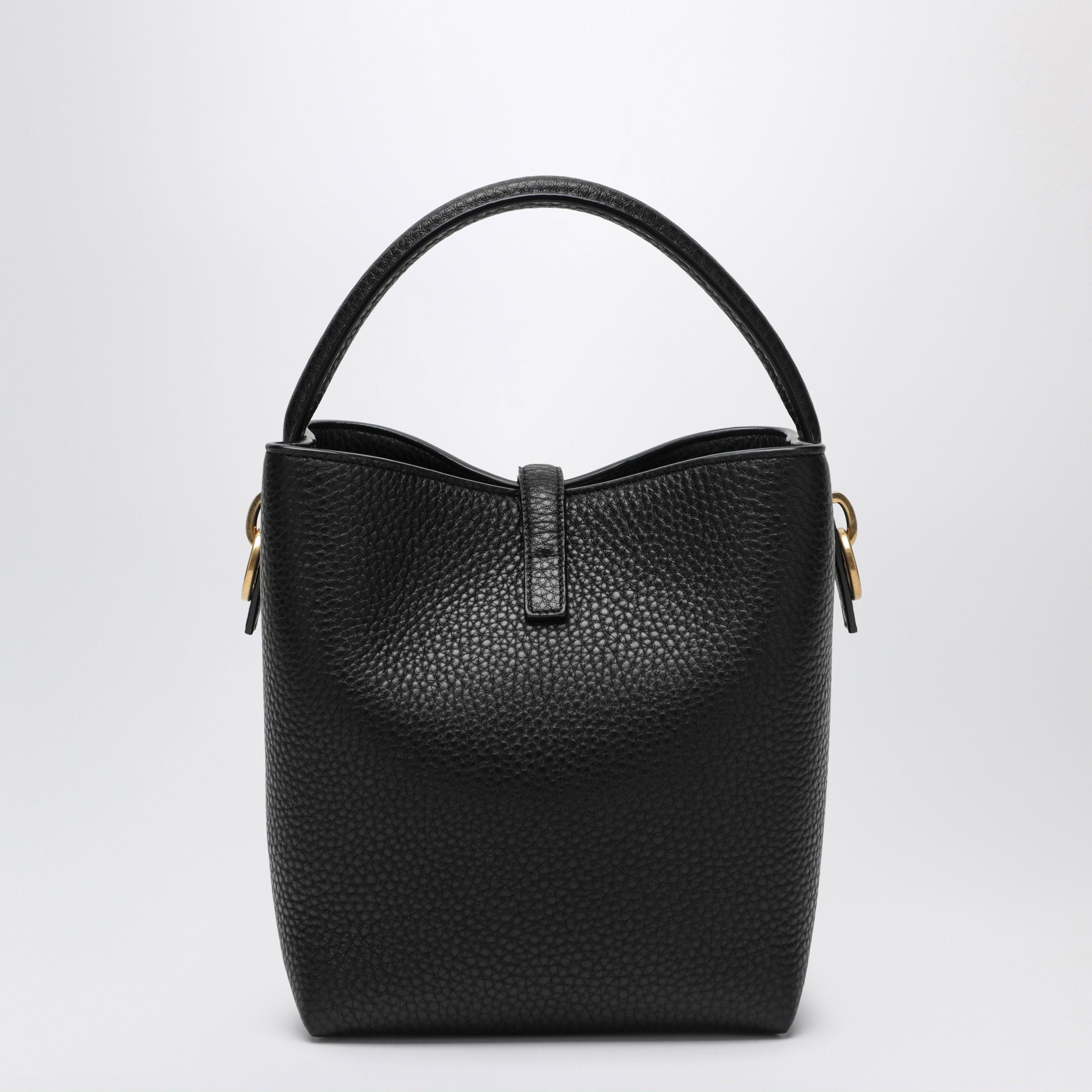 Saint Laurent Le 37 Bucket Bag In Black Grained Leather Women