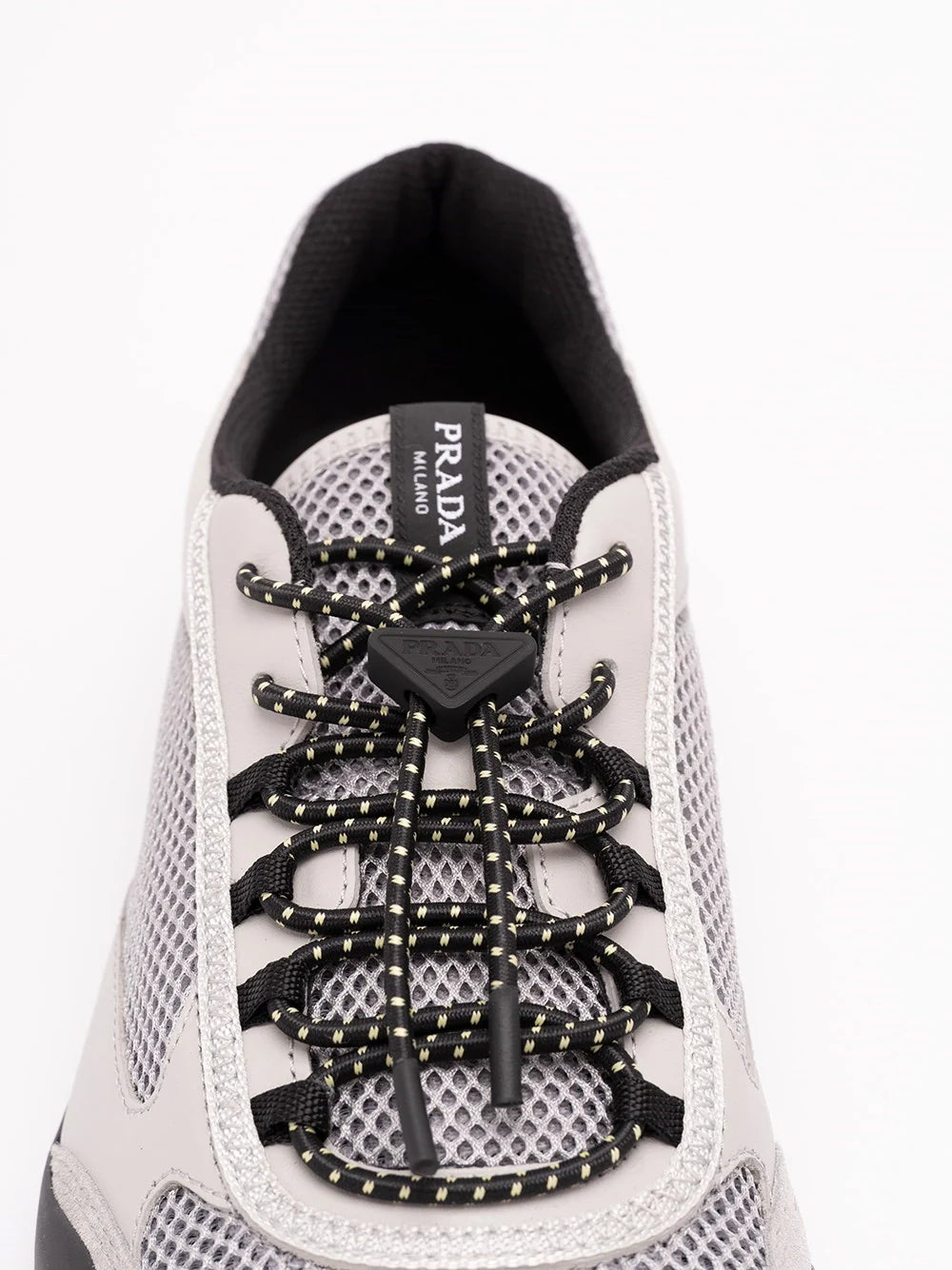 Prada Men Speedrock Leather And Mesh Sneakers