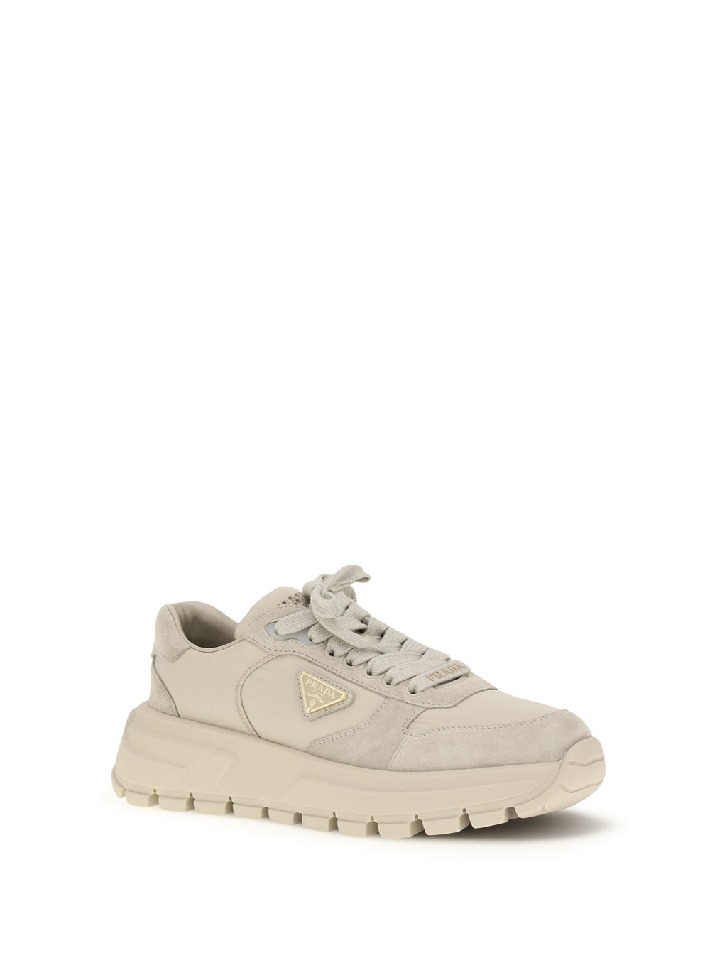Prada Women Suede And Re-Nylon Sneakers