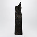 Gucci Long Jersey Dress With Crystal Embroidery In Black Women