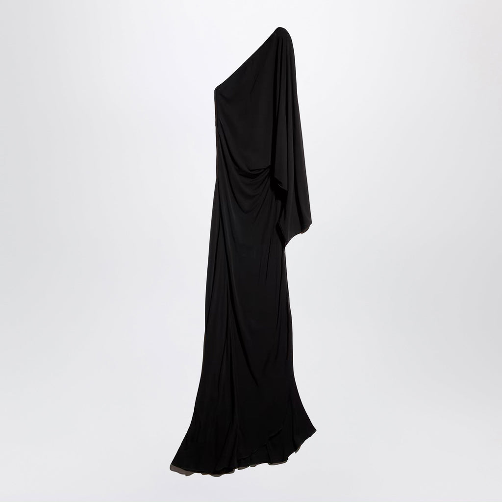 Gucci Long One-Shoulder Dress In Black Viscose Jersey Women