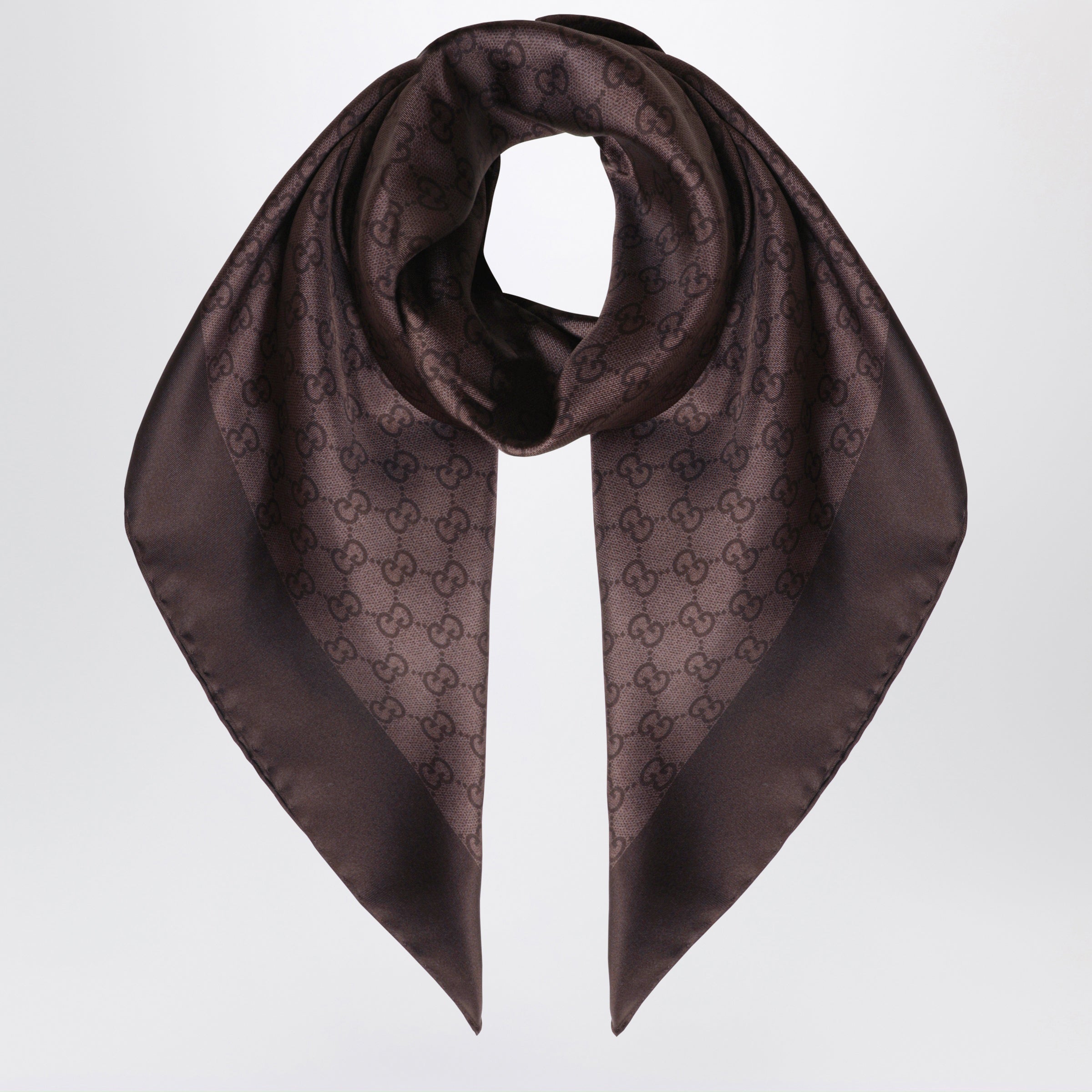 Gucci Printed Silk Twill Carre With Gg Print Women