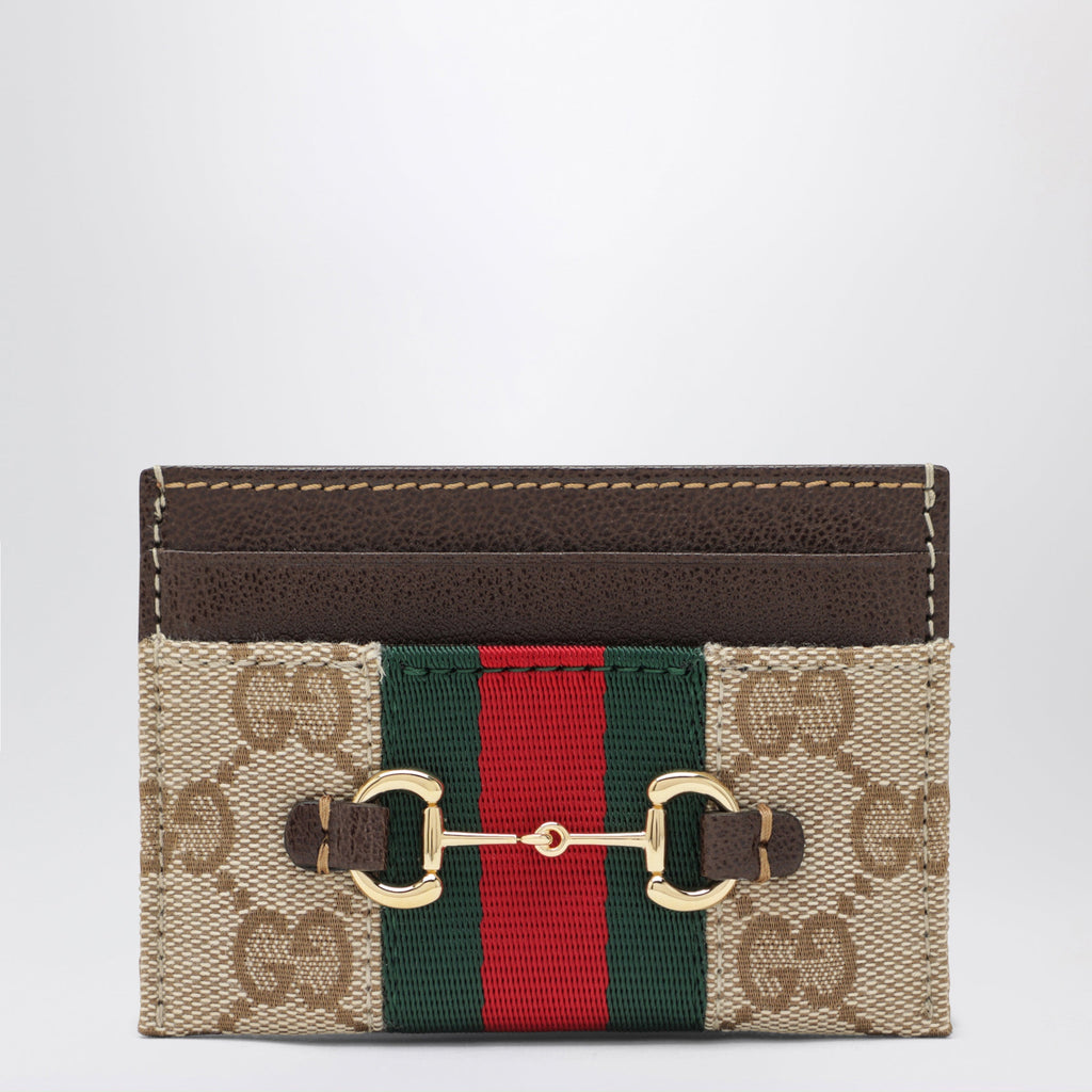 Gucci Gg Canvas Card Holder With Horsebit Detail Women