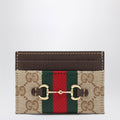 Gucci Gg Canvas Card Holder With Horsebit Detail Women